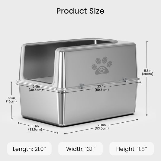 【Black Friday Sale】Cat Litter Box - Metal half enclosure