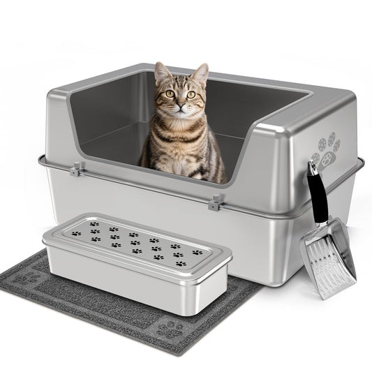 【Clearance Sale】Cat Litter Box with Lid - Wide Edge Opening