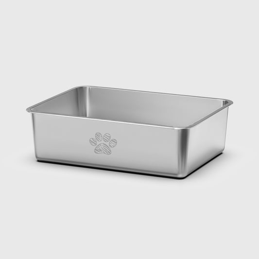 【BUY 2, GET 1 FREE】Stainless Steel Cat Litter Box - Tabby Paw Print