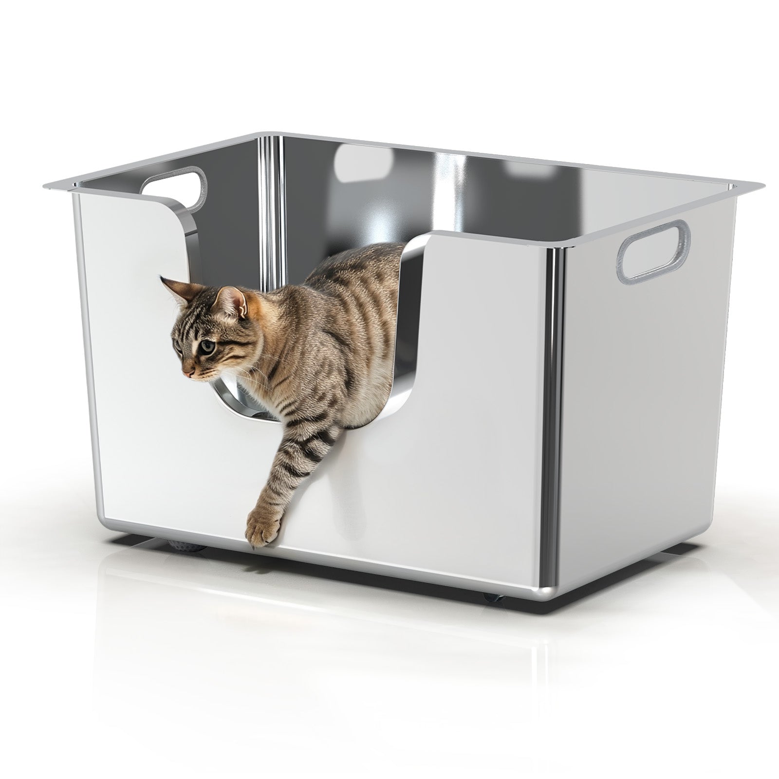 【MOTHER'S DAY SALE】Ptlom High-Sided Cat Litter Box - Front Entry