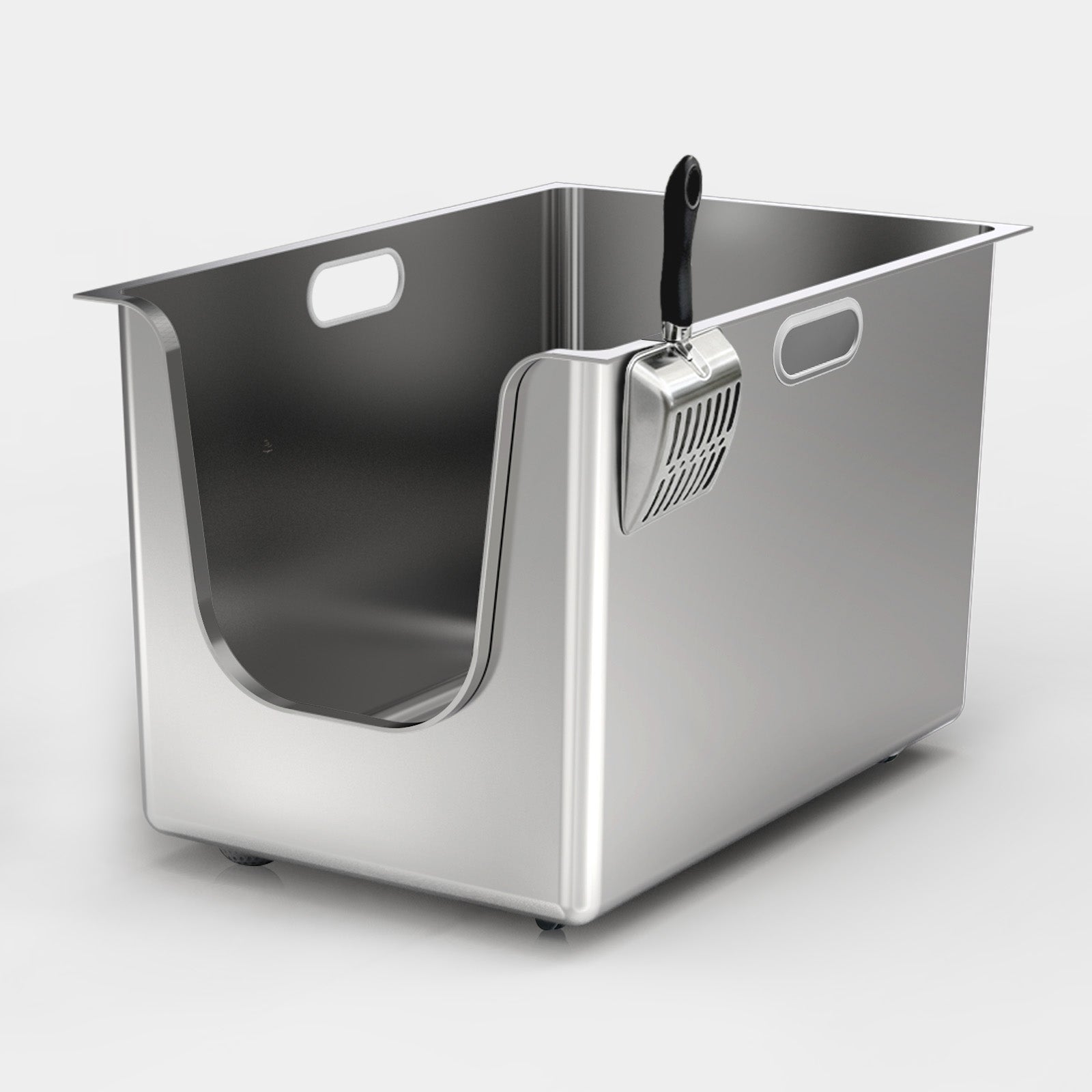 Extra Large Stainless Steel Litter Box with Lid - Front Entry XL Kit ...