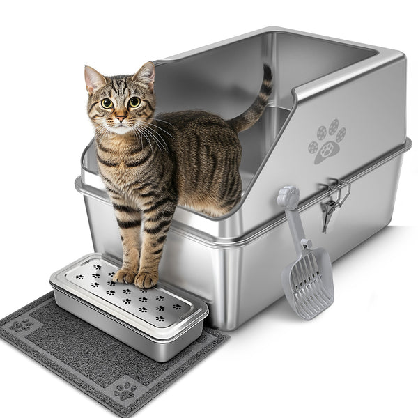 【MOTHER'S DAY SALE】Cat Litter Box with Lid - Beveled Lid