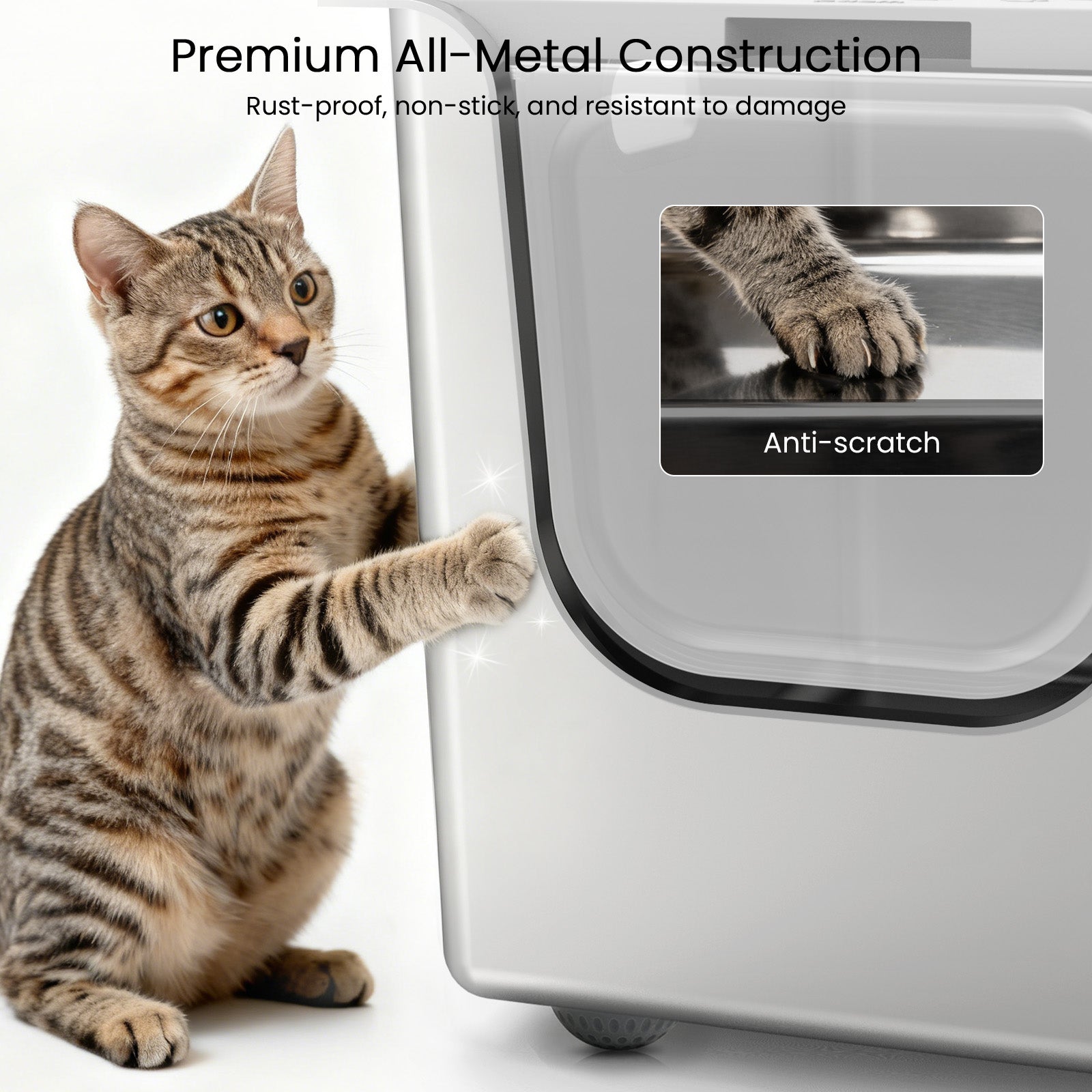 Ptlom High-Sided Cat Litter Box -Front Entry With Lid XXL