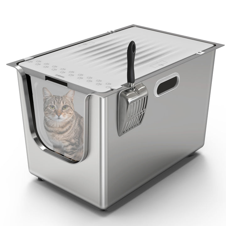 Odor-Free Stainless Steel Litter Box Kit - Non-Stick & Durable | PTLOM