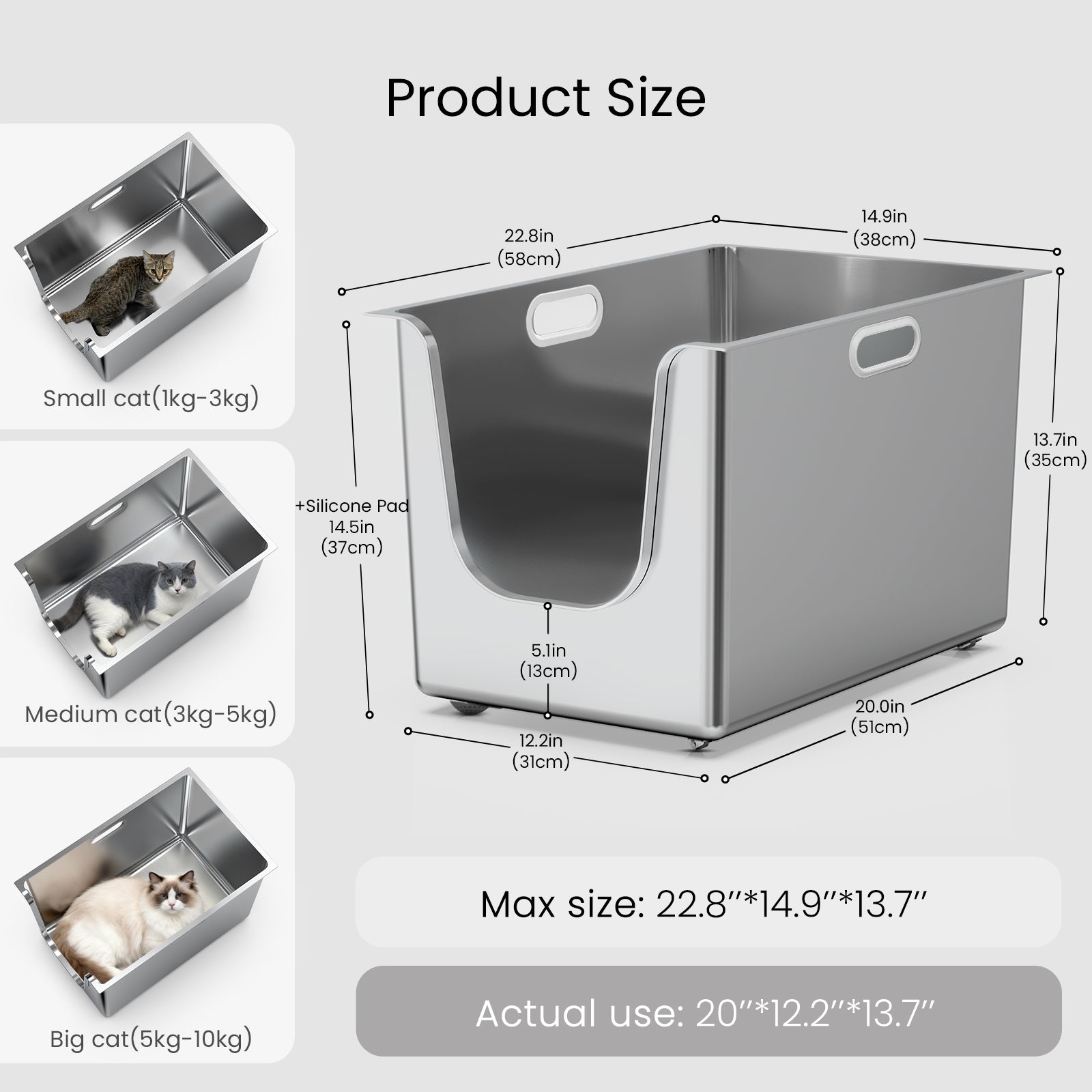 【Early Bird Christmas Sale】Ptlom High-Sided Cat Litter Box -Front Entry