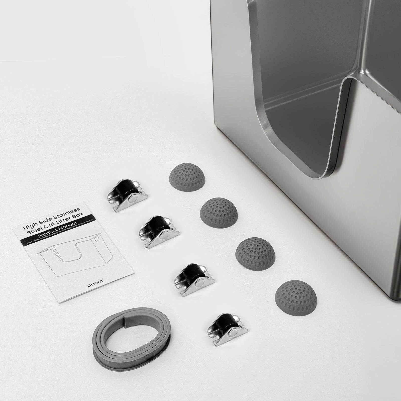 Ptlom High-Sided Cat Litter Box - Side Entry - XL