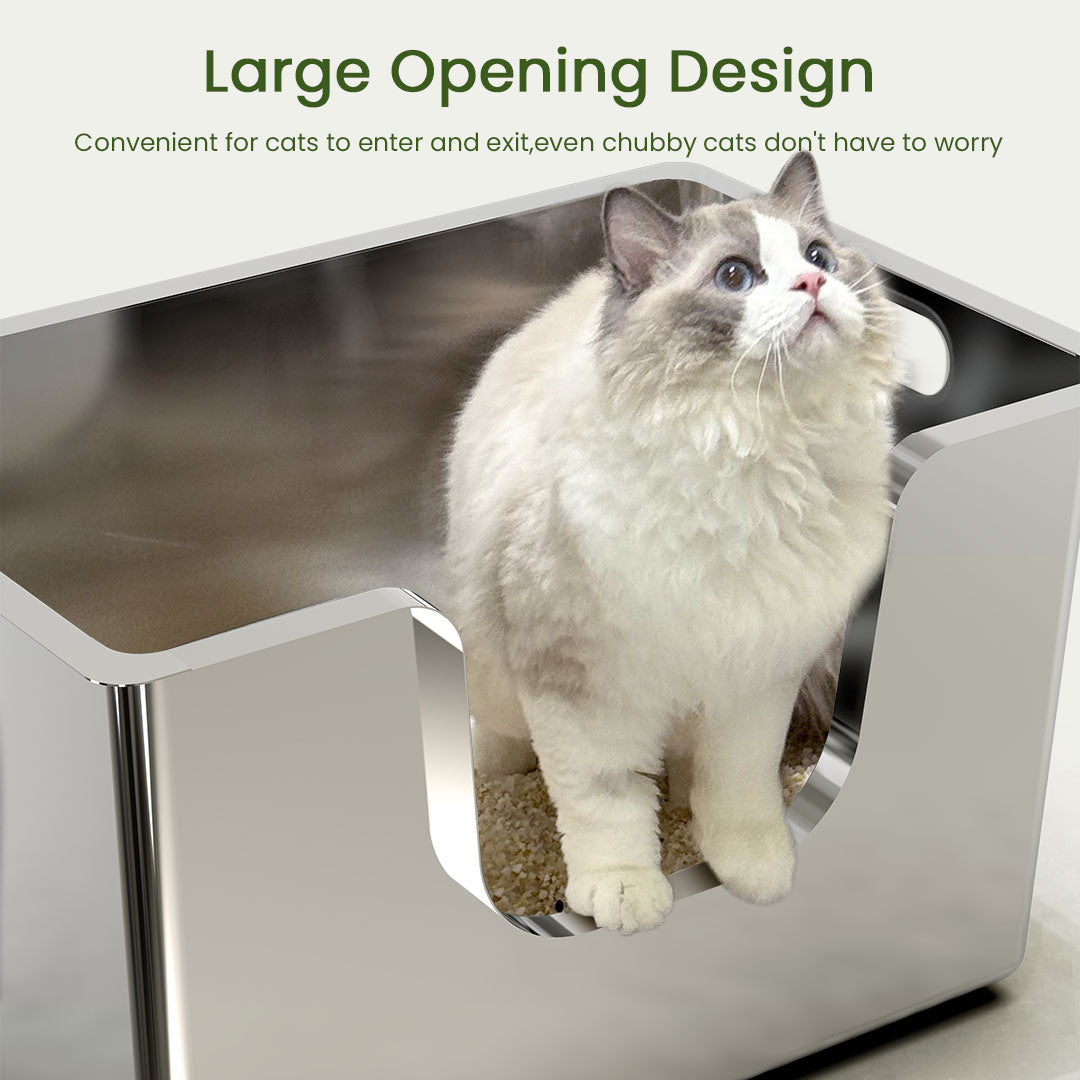 【MOTHER'S DAY SALE】Ptlom High-Sided Cat Litter Box - Front Entry