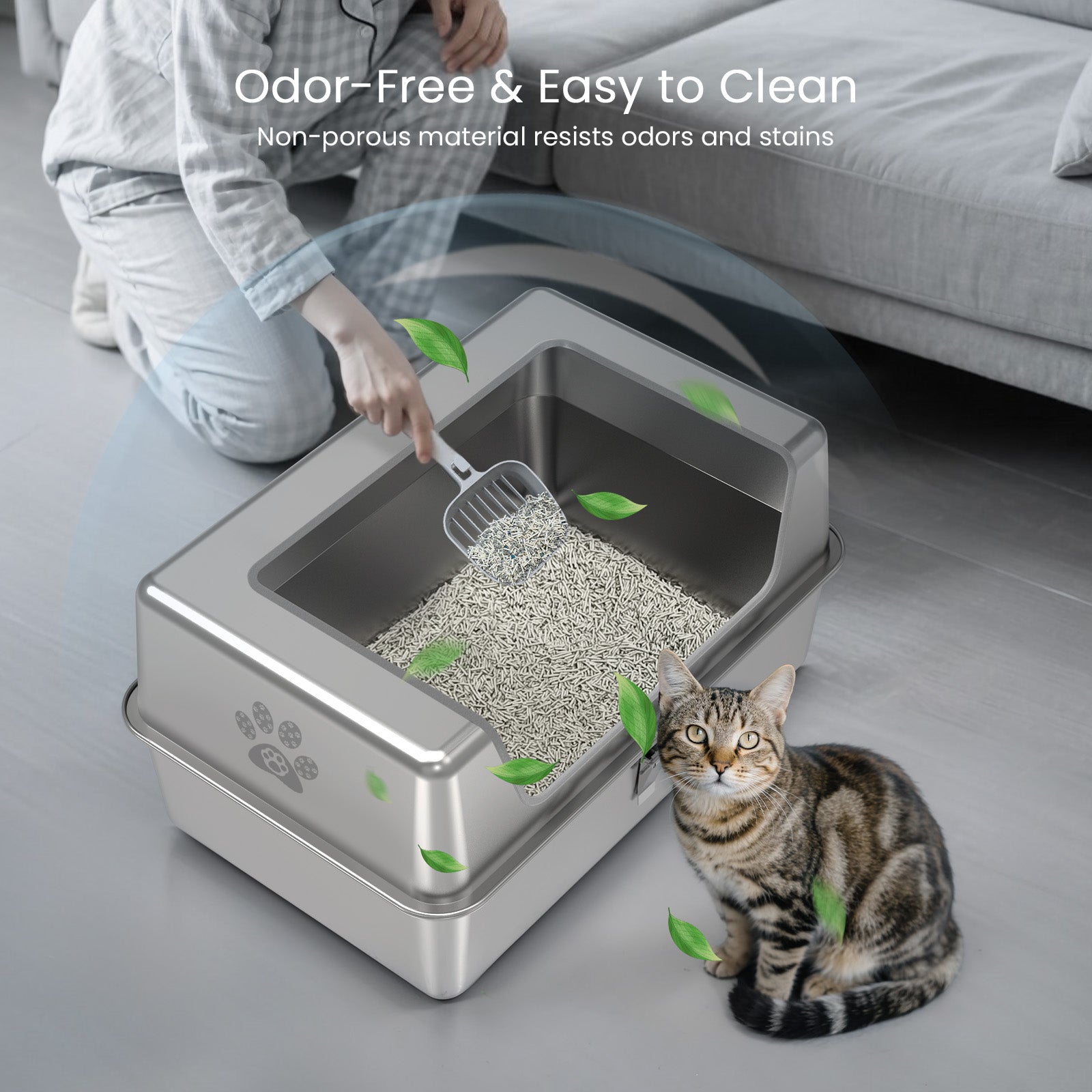 【Special Sale】Cat Litter Box with Lid - Wide Edge Opening