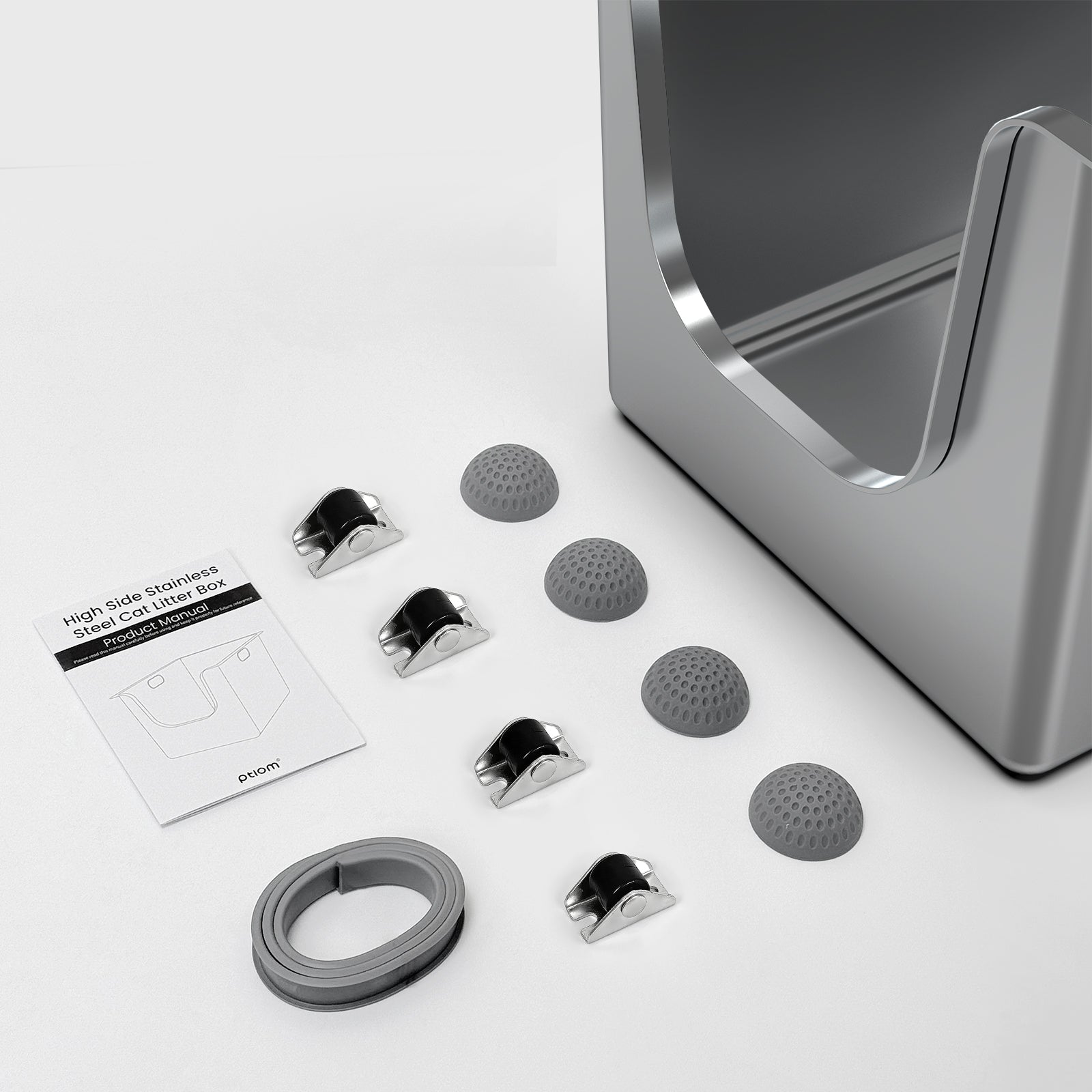 Ptlom High-Sided Cat Litter Box - Front Entry - XL