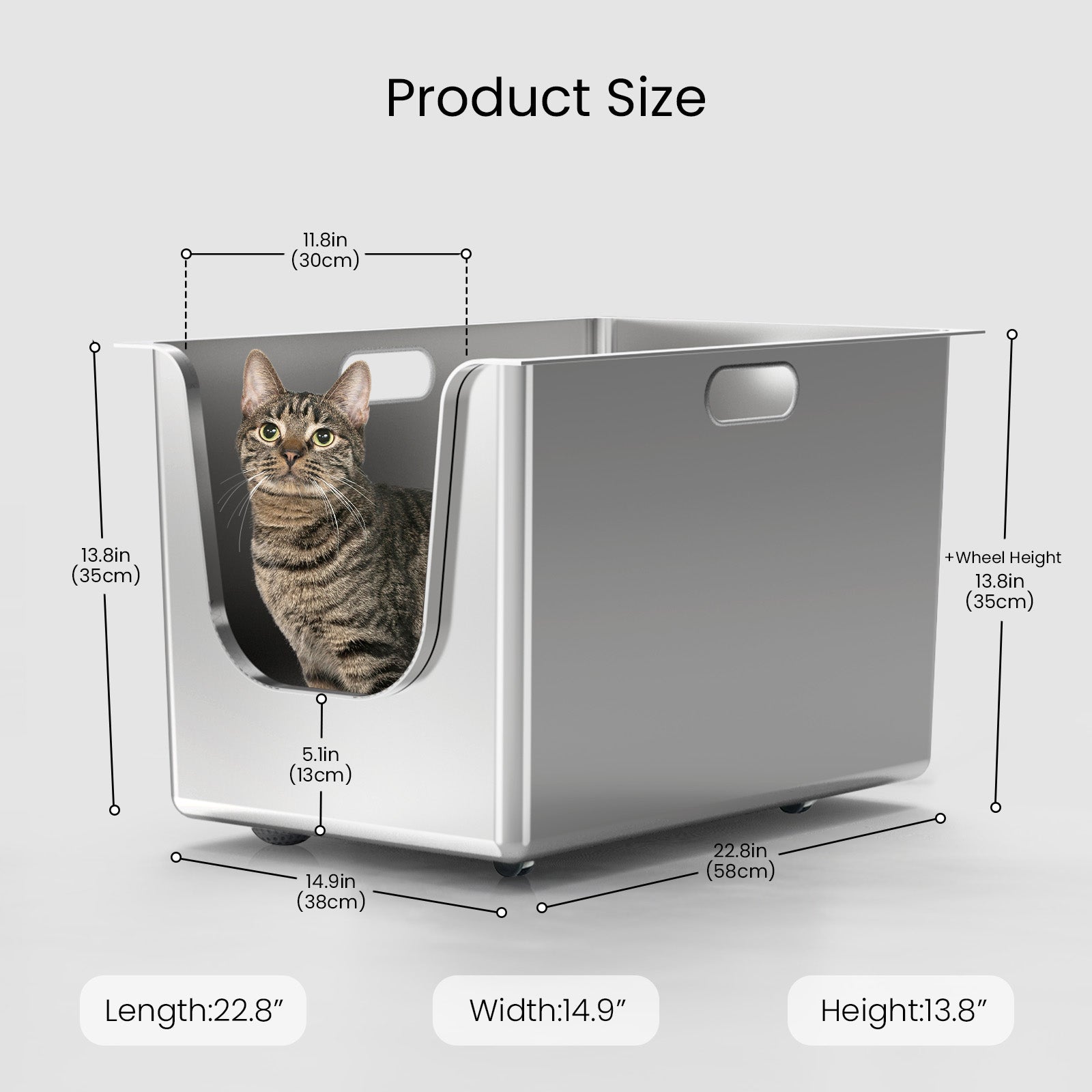 【Special Sale】Ptlom High-Sided Cat Litter Box -Side Entry