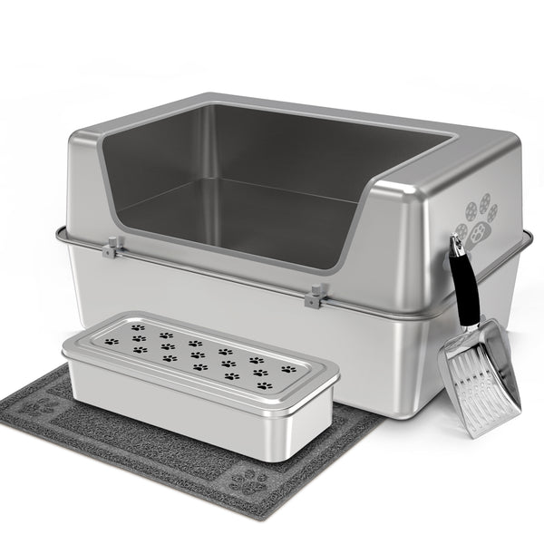 【Special Sale】Cat Litter Box with Lid - Wide Edge Opening