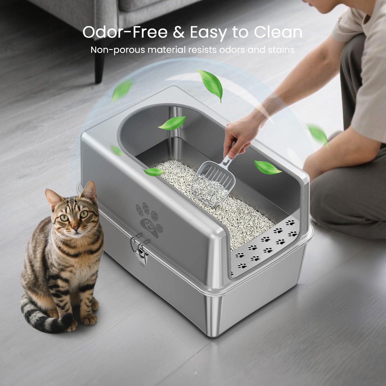 【Special Sale】Cat Litter Box - Metal half enclosure