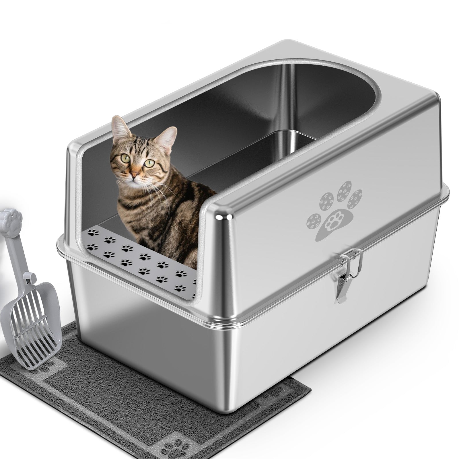 【Special Sale】Cat Litter Box - Metal half enclosure