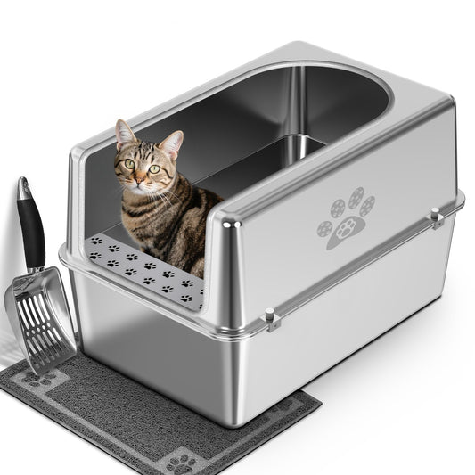 【Autumn Sale】Cat Litter Box - Metal half enclosure