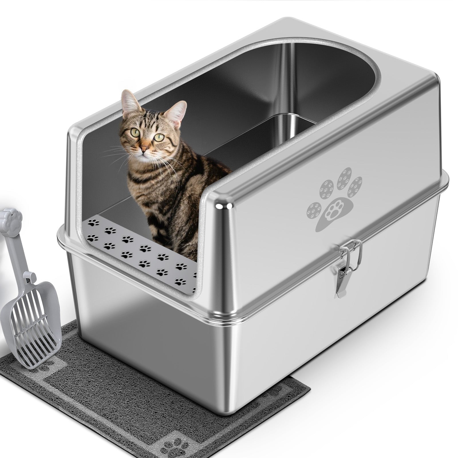 【Special Sale】Cat Litter Box - Metal half enclosure