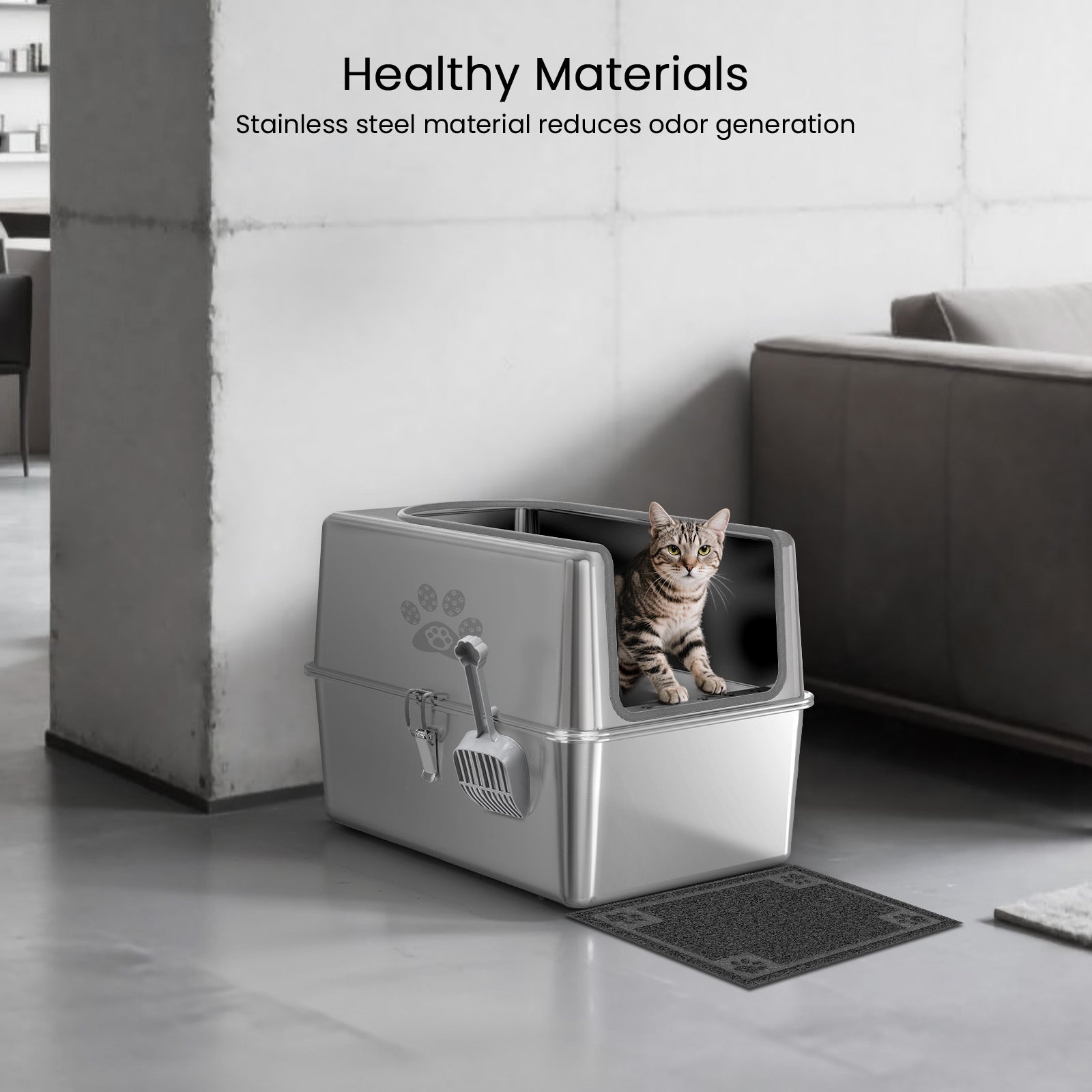 【Special Sale】Cat Litter Box - Metal half enclosure