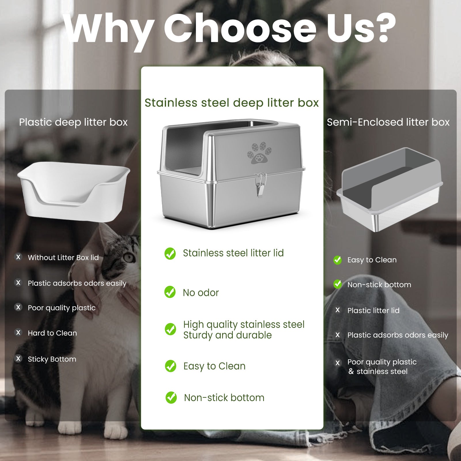 【Special Sale】Cat Litter Box - Metal half enclosure
