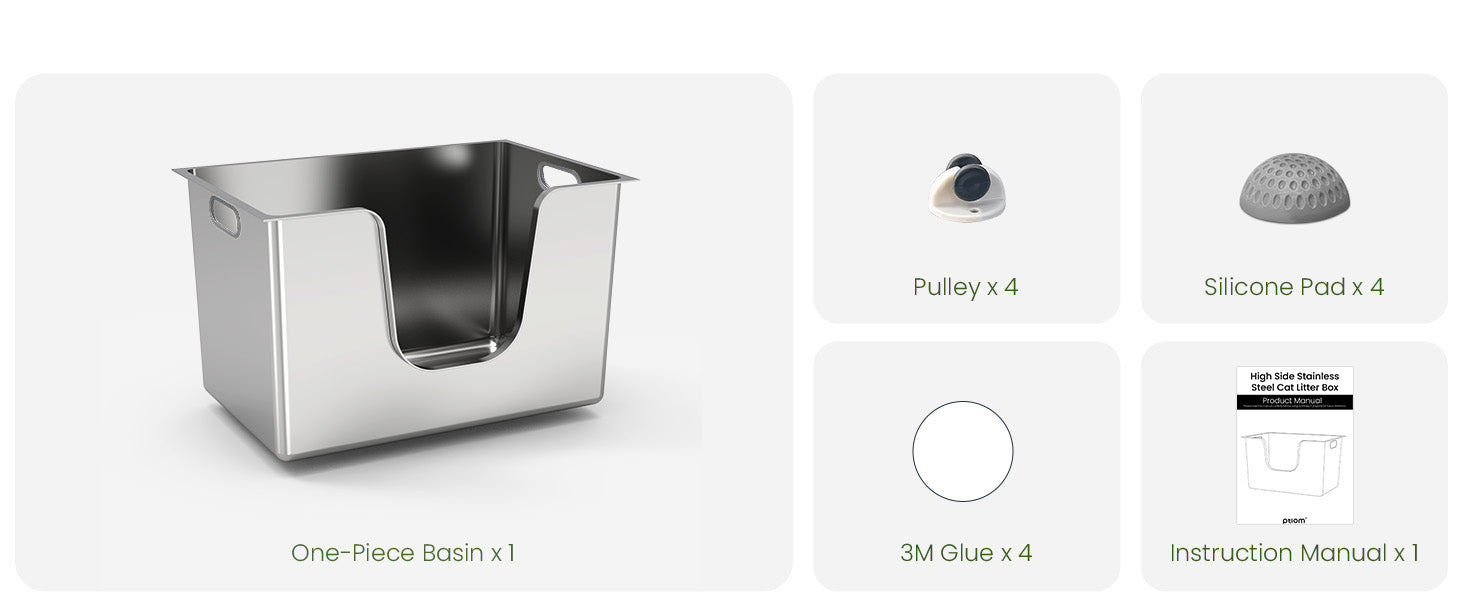 Ptlom_Stainless_Steel_High-Sided_Cat_Litter_Box_Front_Accessories