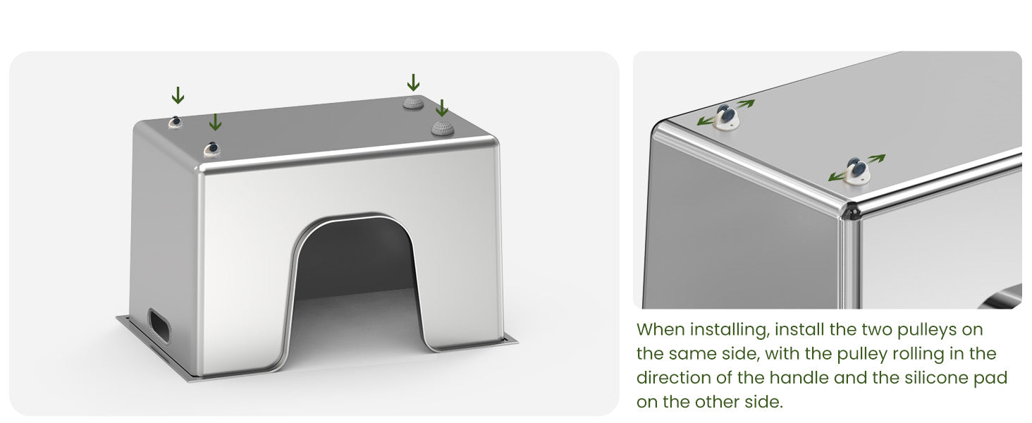 Ptlom Stainless Steel High-Sided Cat Litter Box - Front Entry easy move