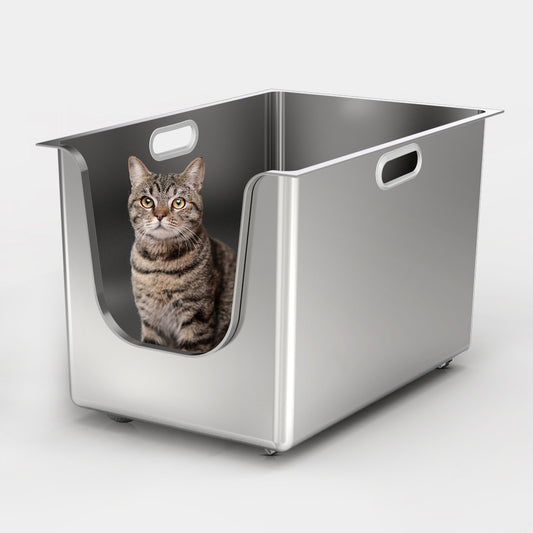 Ptlom High-Sided Cat Litter Box - Front Entry - XL