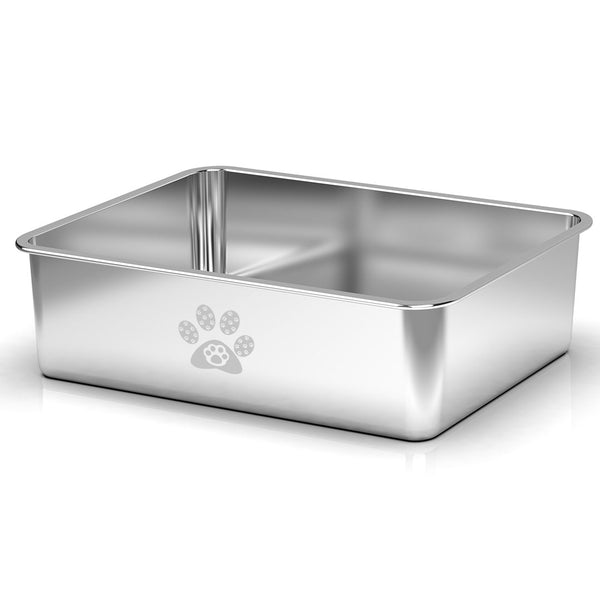 Stainless Steel Cat Litter Box High Side Cats Toilet Metal Kitten Litter Pan