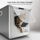 Low flip-door entry helps cats access a high-sided litter box