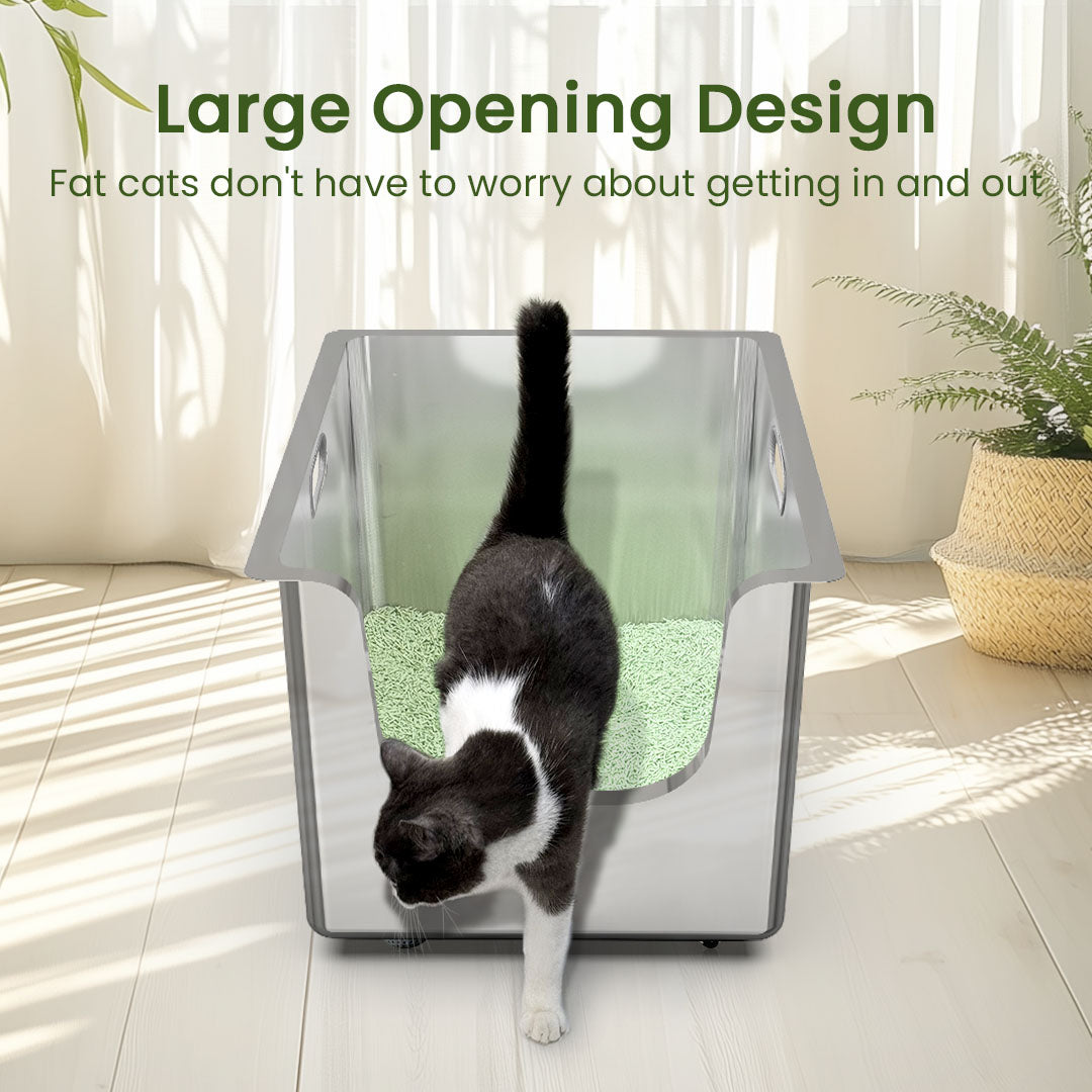 【MOTHER'S DAY SALE】Ptlom High-Sided Cat Litter Box -Side Entry